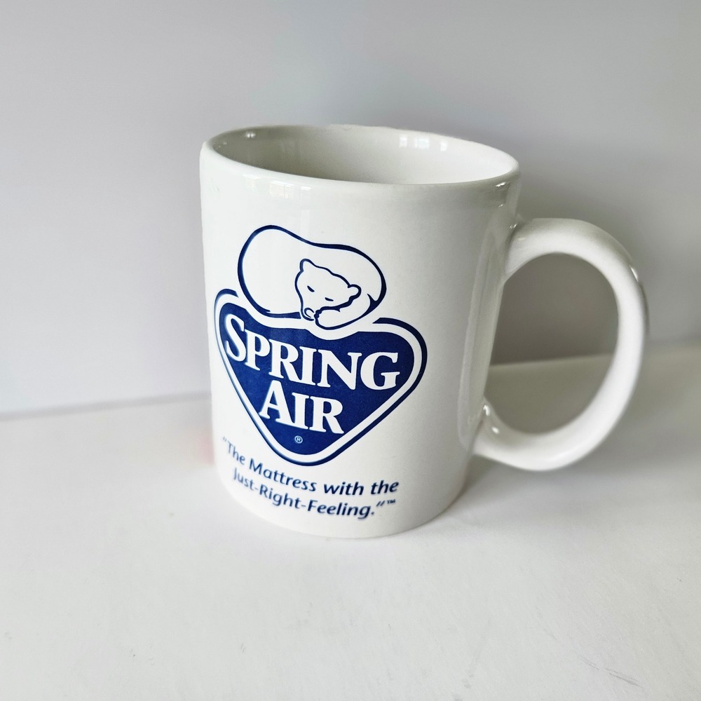 Vtg Spring Air Mattress Mug Cup Sleeping Bear Ceramic Promotional